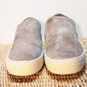 Steve Madden Womens Leather Low Top Slip on  Grey Suede Size 8.5